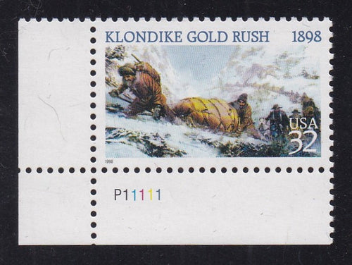 # 3235 (1998) Klondike Gold Rush - Plt sgl, LL #P11111, MNH