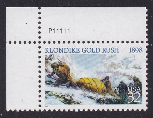 # 3235 (1998) Klondike Gold Rush - Plt sgl, UL #P11111, MNH