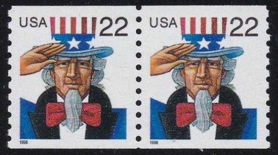 # 3353 (1999) Uncle Sam - Coil pr, MNH