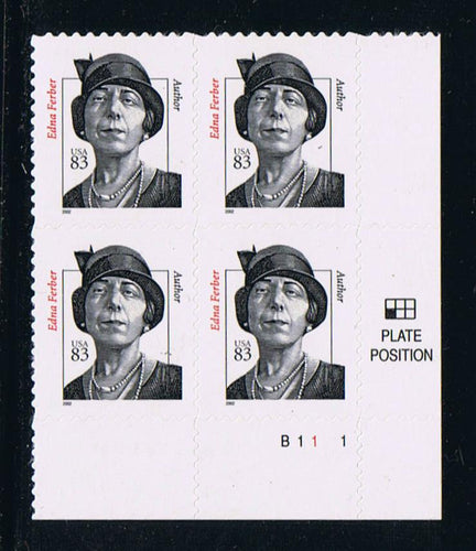 # 3433 (2002) Edna Ferber, DC 11 x 11.75 - PB, LR #B11-1, MNH