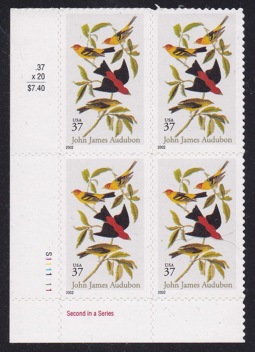 # 3650 (2002) Tanagers - PB, LL #S1111111, MNH