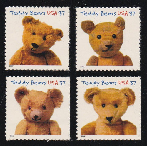 # 3653-56 (2002) Teddy Bears - Sgls, MNH