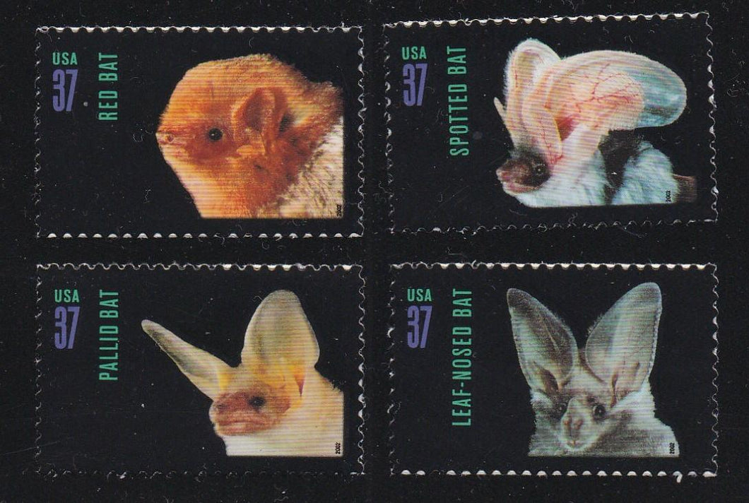 # 3661-64 (2002) Bats - Sgls, Set/4, MNH