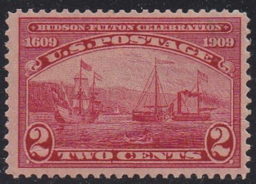 # 372 (1909) Fulton's Steamship - Sgl, MLH, crease