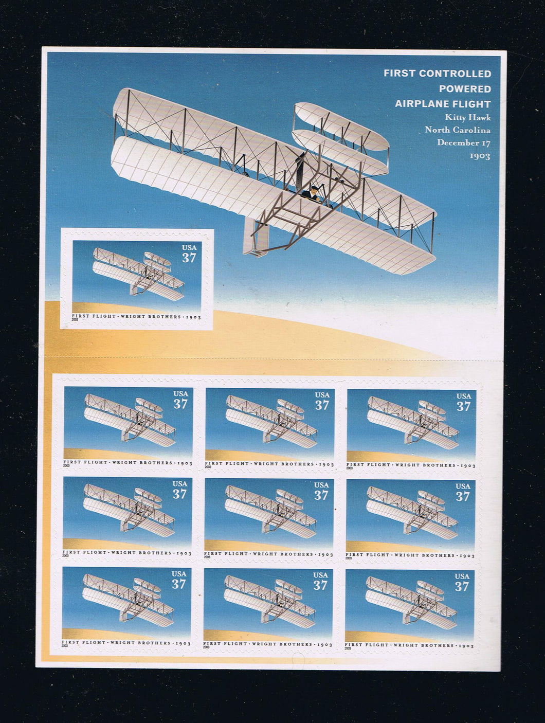 # 3783 (2003) Wright Brothers - Mini-Pane, MNH