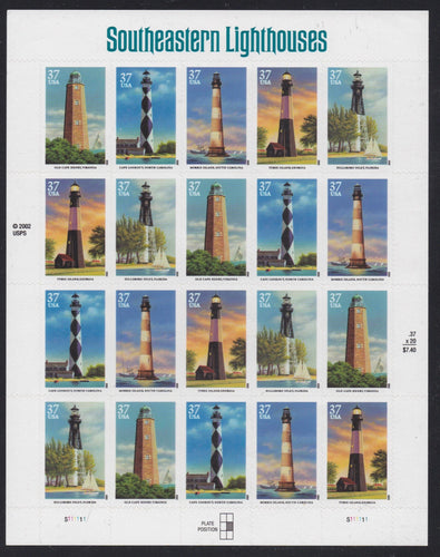 # 3787-91 (2003) Lighthouses - Pane, MNH