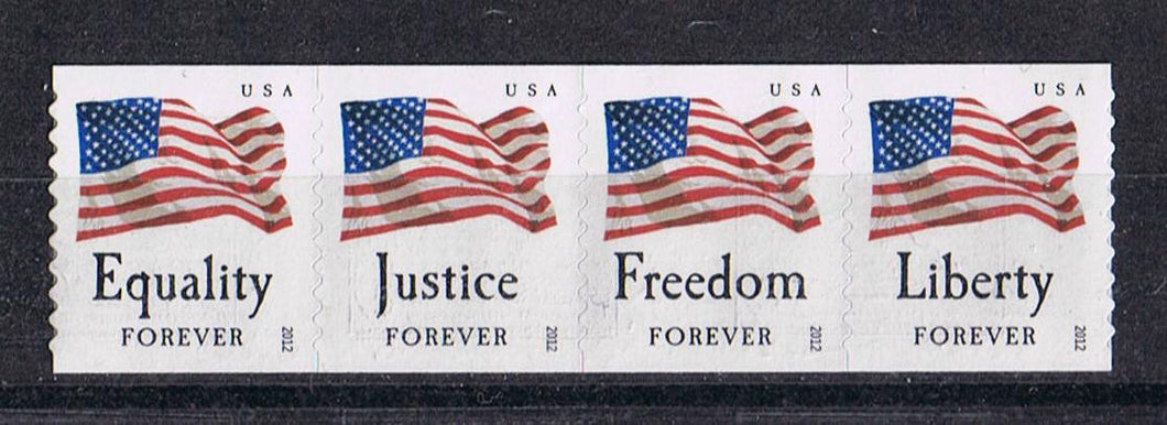 4636c (2012) Four Freedoms Flags, SP - Coil Strip/4, MNH