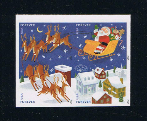 4712-15 (2012) Santa & Sleigh, Imperforate - BK/4, MNH