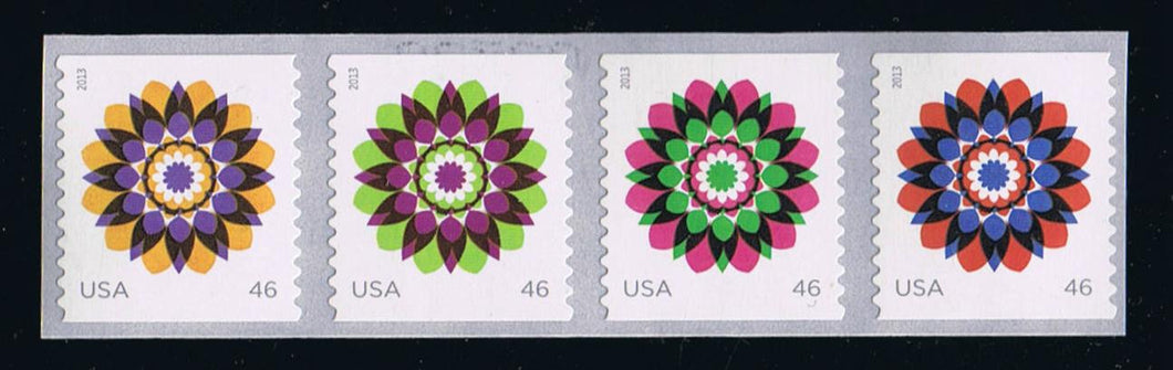 # 4722-25 (2013) Kaleidoscope - Coil Strip/4, MNH