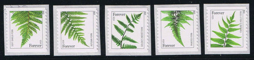 # 4973a-77a (2015) Ferns, 2015 Date - Coil sgls, Set/5, MNH