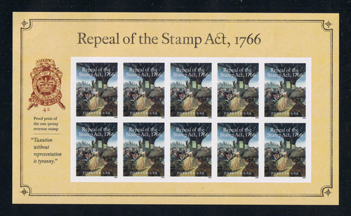 # 5064 (2016) Stamp Act - Pane, MNH