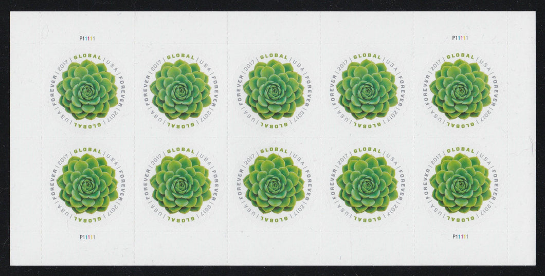 # 5198 (2017) Green Succulent - Pane, MNH