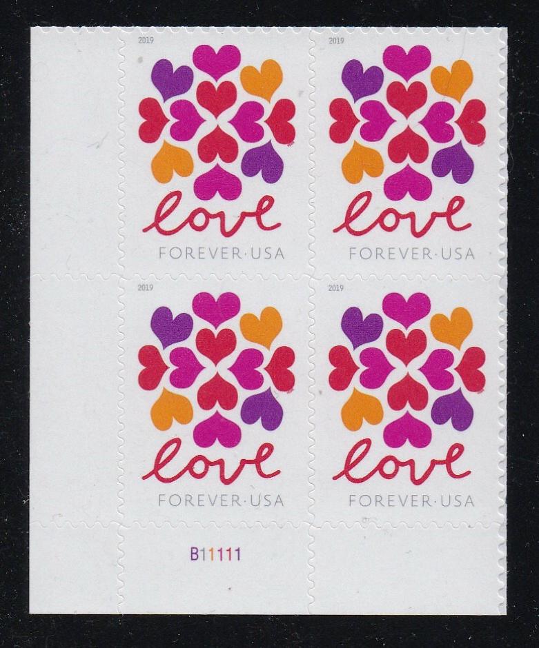 # 5339 (2019) Hearts Blossom - PB, LL #B11111, MNH