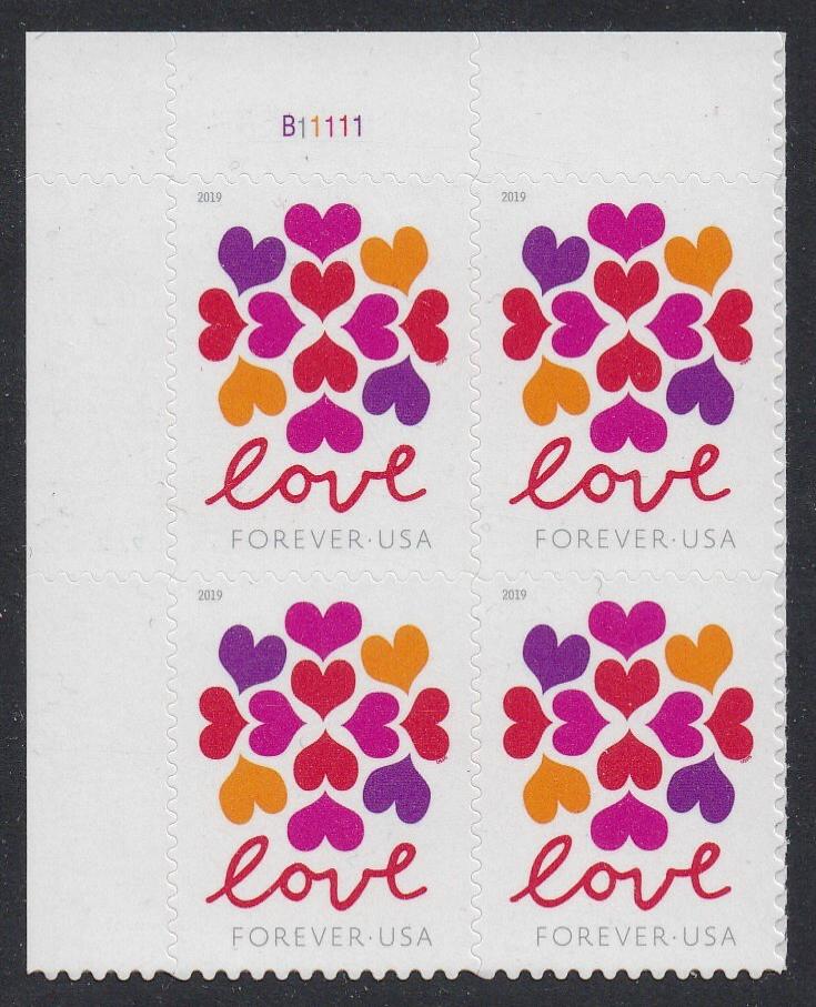 # 5339 (2019) Hearts Blossom - PB, UL #B11111, MNH