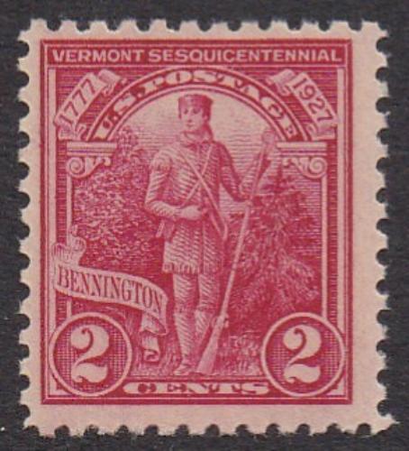 # 643 (1927) Vermont Sesquicentennial - Sgl,  FVF MNH