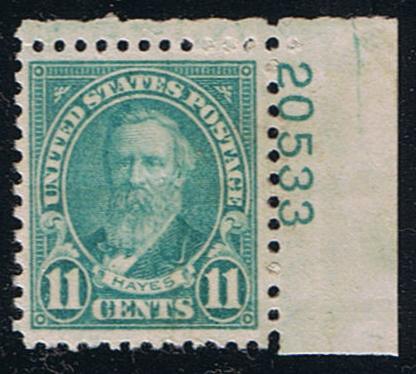 # 692 (1931) Hayes - Plt sgl, UR #20533, VF/XF MNH