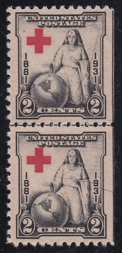 # 702 (1931) Red Cross - Pr, H Line, VF MNH, SE