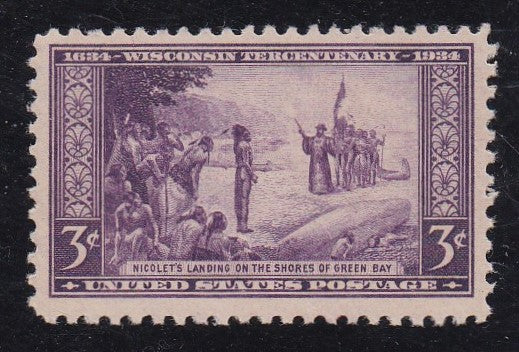 # 739 (1934) Wisconsin - Sgl, FVF MNH