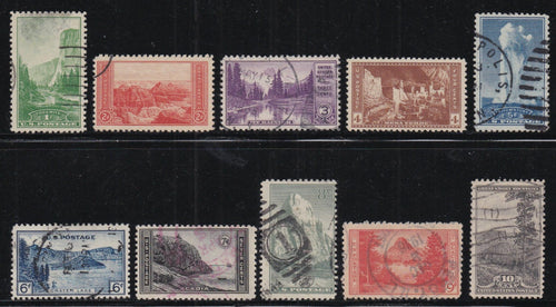 # 740-49 (1934) National Parks - Sgls, Set/10, Used [1]