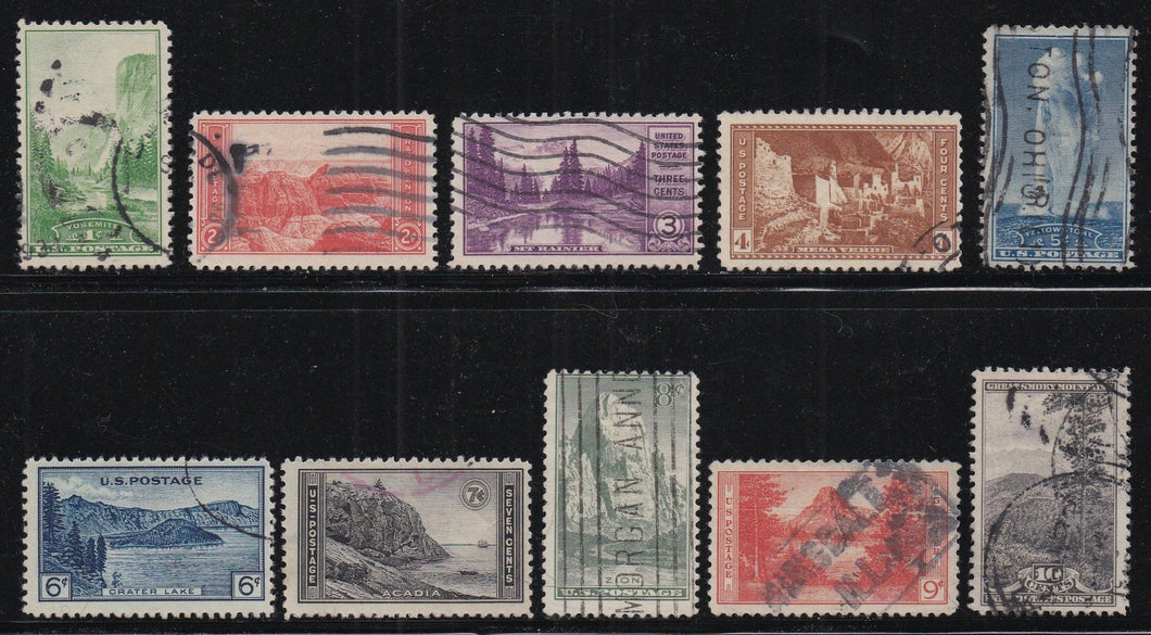 # 740-49 (1934) National Parks - Sgls, Set/10, Used [2]