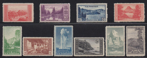 # 740-49 (1934) National Parks - Sgls, Set/10, MH/MNH [3]