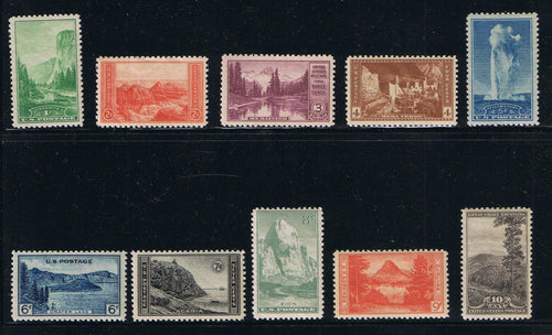 # 740-49 (1934) National Parks - Sgls, Set/10, MLH/MH [1]