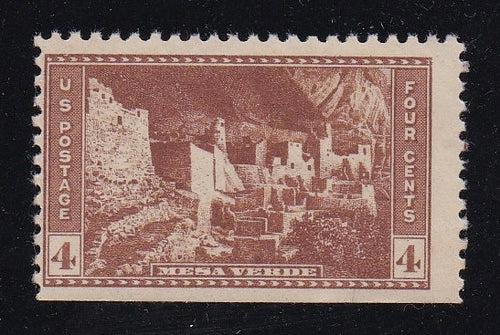 # 743 (1934) National Parks, Mesa Verde - Sgl, F MLH, SE