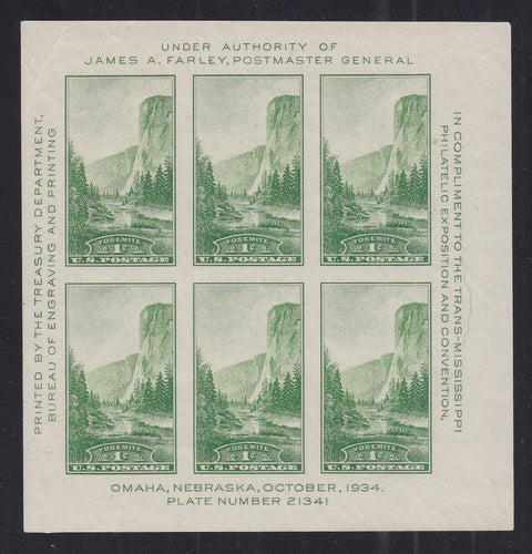 # 769 (1935) National Parks S/S - Full Gum, gum skips, MNH [1]