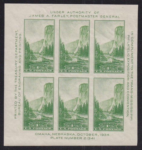 # 769 (1935) National Parks, Farley Special Printing - SS, Gummed, MNH [3]