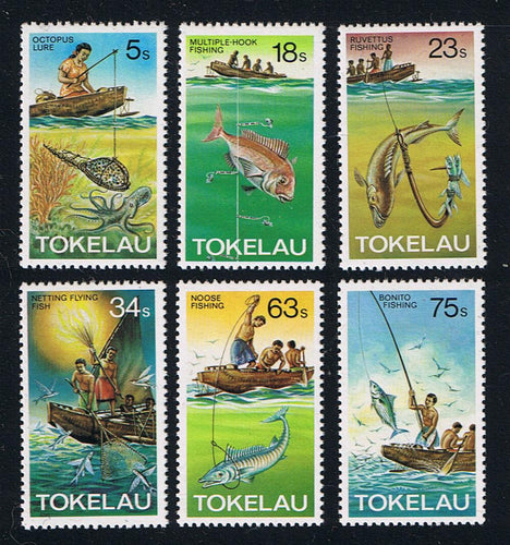 Tokelau # 85-90 (1982) Fishing/Boats - Sgls, Set/6, MNH