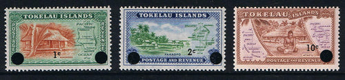 Tokelau # 9-11 (1967) First Issues Revalued - Sgls, Set/3, MVLH