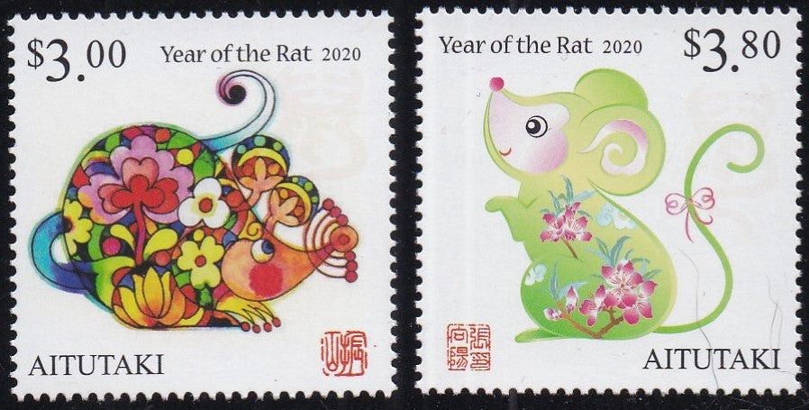 Aitutaki (2019) Year of the Rat - Sgls, Set/2