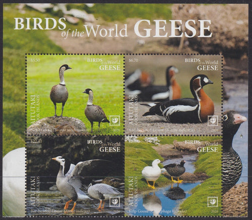 Aitutaki (2020) Birds of the World, Geese, Large Stamp - BK/4, Top