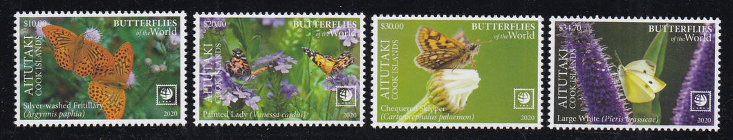 Aitutaki (2020) Butterflies of the World, Part II - Sgls, Set/4