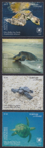 Aitutaki (2020) Turtles of the World I, Large Stamp - Sgls, Set/4