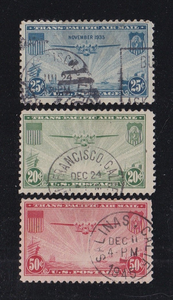 # C20-C22 (1935//37) Transpacific Planes - Sgls, Set/3, Used [1]