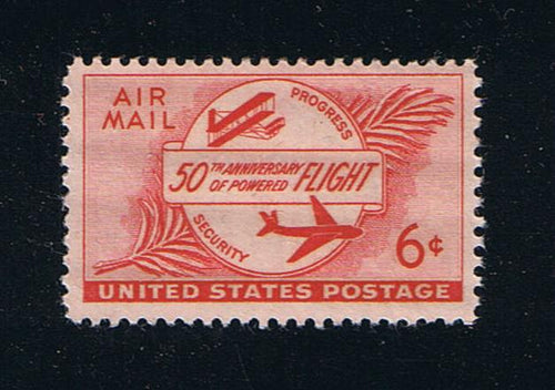 # C47 (1953) Wright Plane & Modern Jet - Sgl, MNH