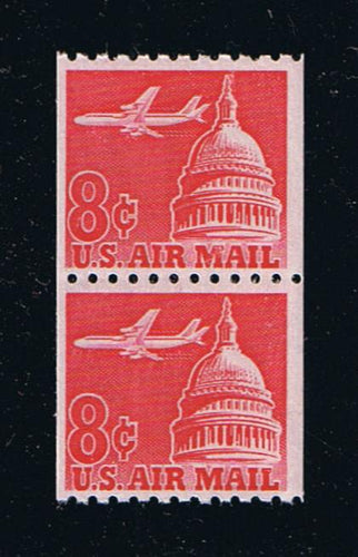 # C65 (1962) Airliner over Capitol - Coil pr, MNH