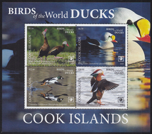 Cook Islands (2020) Birds of the World, Ducks - S/S