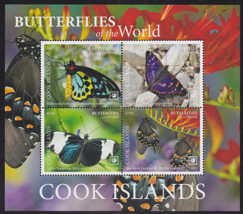 Cook Islands (2020) Butterflies of the World, Part I - S/S