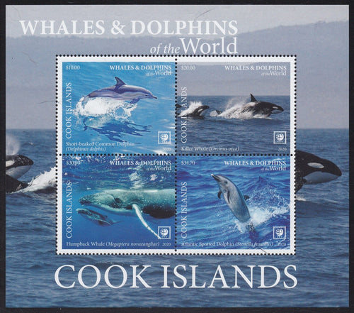 Cook Islands (2020) Whales & Dolphins of the World, Part II - S/S