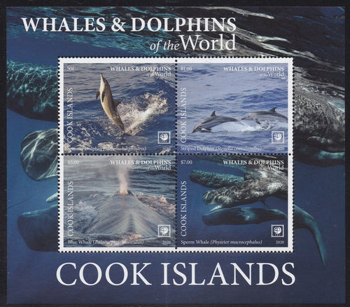 Cook Islands (2020) Whales & Dolphins of the World, Part I - S/S