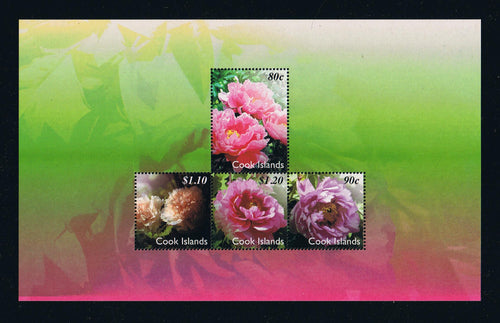 # 1362-63 Peony Flowers Sheetlet and Souvenir Sheet