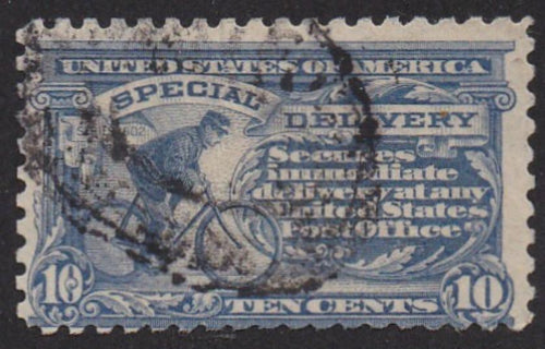 # E10 (1916) Bicycle Messenger, Special Delivery - Used, crease