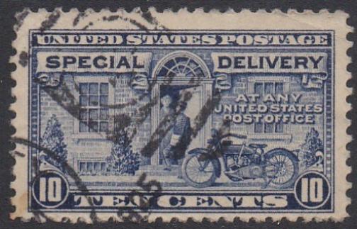 # E12a (1922) Motorcycle Messenger, Special Delivery, ulrtamarine - Used