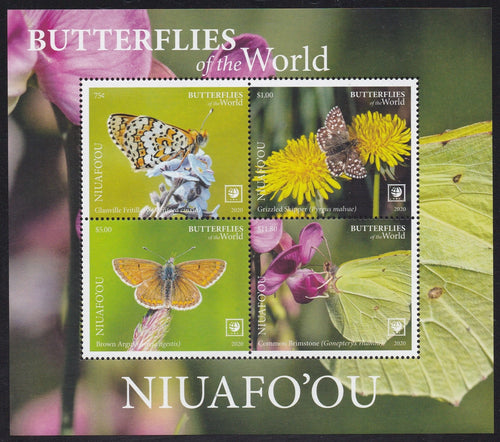 Niuafo'ou (2020) Butterflies of the World, Part I - S/S