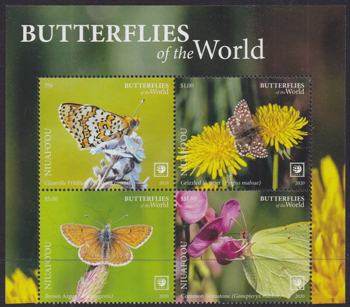 Niuafo'ou (2020) Butterflies of the World, Part I, Large Stamp - BK/4, Top