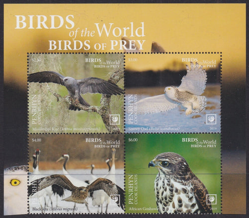 Penrhyn (2019) Birds of Prey, Large Stamp - BK/4, Top