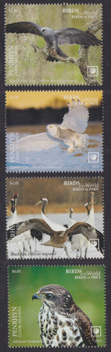 Penrhyn (2019) Birds of Prey, Large stamp - Sgls, Set/4