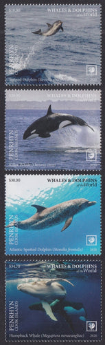 Penrhyn (2020) Whales & Dolphins of the World, Part II, Large Stamp - Sgls, Set/4